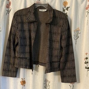 Vintage Brown Plaid Women's jacket